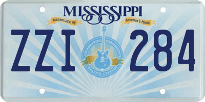 MS license plate ZZI284