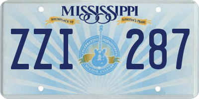 MS license plate ZZI287