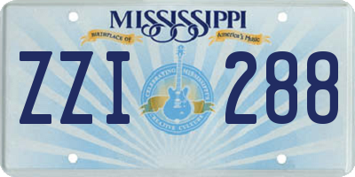 MS license plate ZZI288