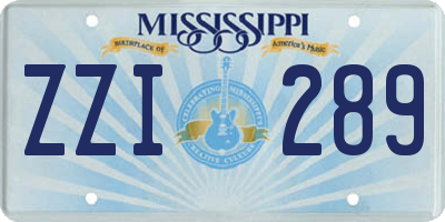 MS license plate ZZI289