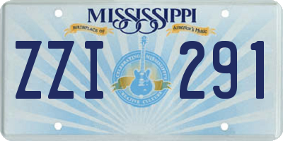 MS license plate ZZI291
