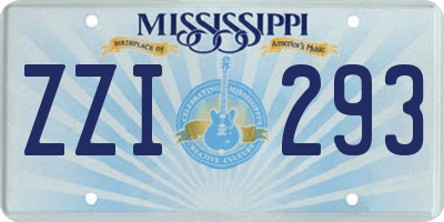 MS license plate ZZI293