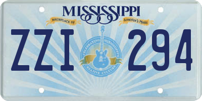 MS license plate ZZI294