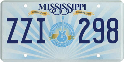MS license plate ZZI298