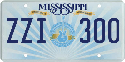 MS license plate ZZI300