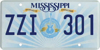 MS license plate ZZI301