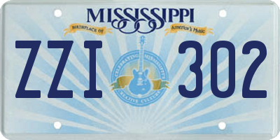 MS license plate ZZI302