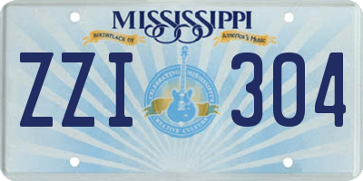 MS license plate ZZI304
