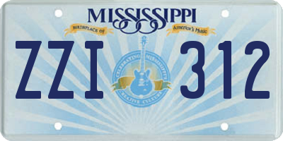 MS license plate ZZI312