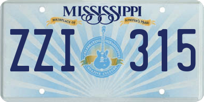 MS license plate ZZI315