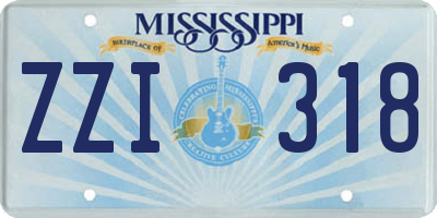 MS license plate ZZI318