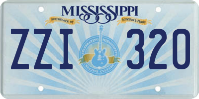 MS license plate ZZI320