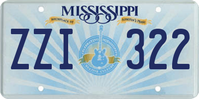 MS license plate ZZI322