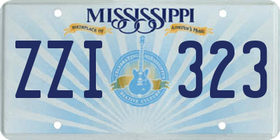 MS license plate ZZI323