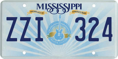 MS license plate ZZI324