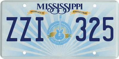 MS license plate ZZI325