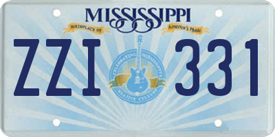 MS license plate ZZI331
