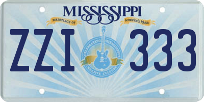 MS license plate ZZI333