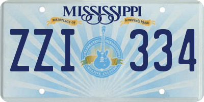 MS license plate ZZI334