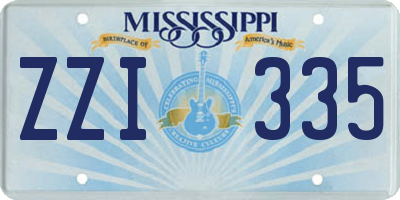 MS license plate ZZI335