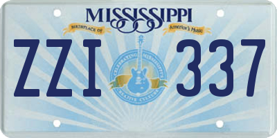MS license plate ZZI337