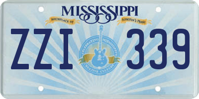 MS license plate ZZI339