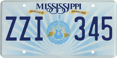 MS license plate ZZI345