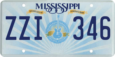 MS license plate ZZI346