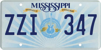 MS license plate ZZI347