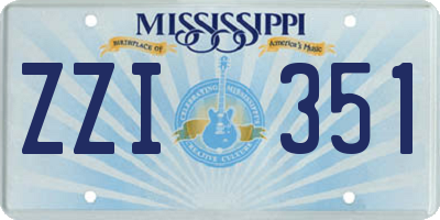 MS license plate ZZI351