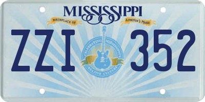 MS license plate ZZI352
