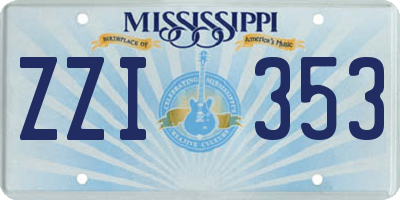 MS license plate ZZI353