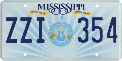 MS license plate ZZI354