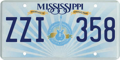 MS license plate ZZI358