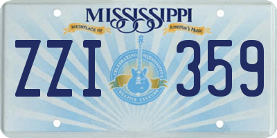 MS license plate ZZI359