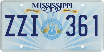 MS license plate ZZI361