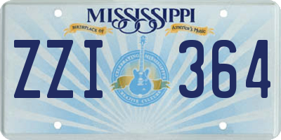 MS license plate ZZI364