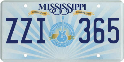 MS license plate ZZI365