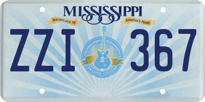MS license plate ZZI367