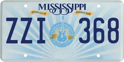 MS license plate ZZI368