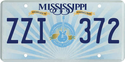 MS license plate ZZI372