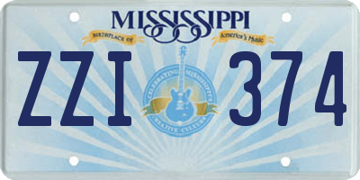 MS license plate ZZI374