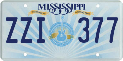 MS license plate ZZI377