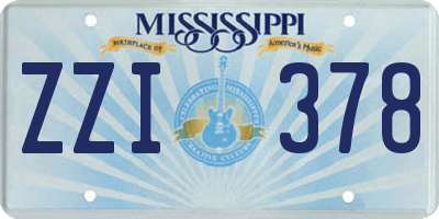 MS license plate ZZI378