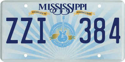 MS license plate ZZI384