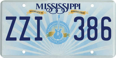 MS license plate ZZI386