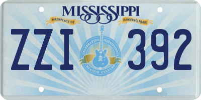 MS license plate ZZI392
