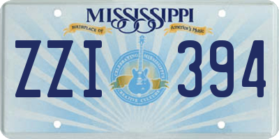 MS license plate ZZI394