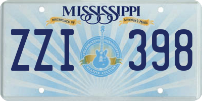 MS license plate ZZI398