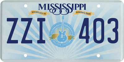 MS license plate ZZI403